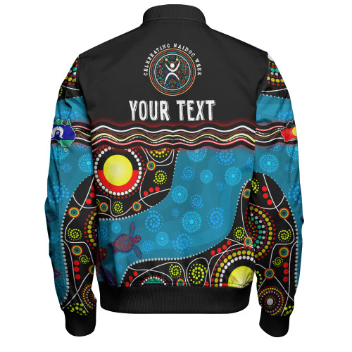 Australia Bomber Jacket Custom Naidoc Week Culture Art With River And Tortoise Aboriginal Australia Bomber Jacket Custom Naidoc Week Culture Art With River And Tortoise Aboriginal