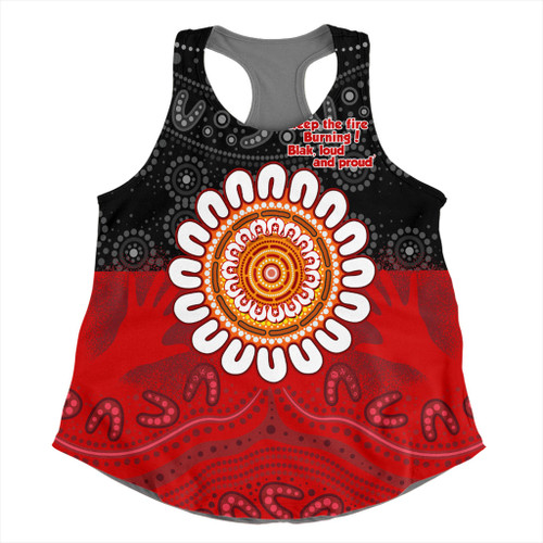 Australia Women Racerback Singlet Aboriginal Inspired Naidoc Half Concept