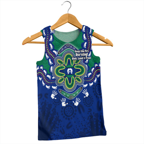 Australia Men Singlet Torres Strait Aboriginal Inspired Naidoc Symbol Pattern