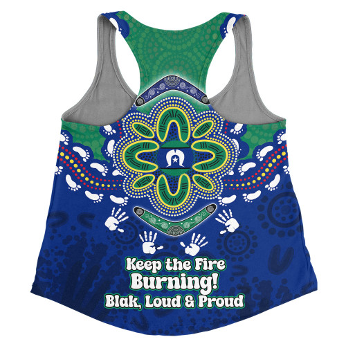 Australia Women Racerback Singlet Torres Strait Aboriginal Inspired Naidoc Symbol Pattern