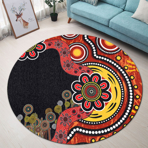 Australia Round Rug Aboriginal Indigenous Dot Painting Australia Round Rug Aboriginal Indigenous Dot Painting