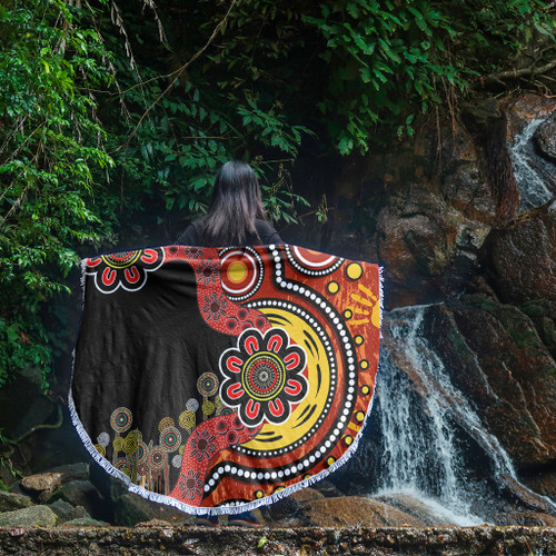 Australia Beach Blanket Aboriginal Indigenous Dot Painting Australia Beach Blanket Aboriginal Indigenous Dot Painting