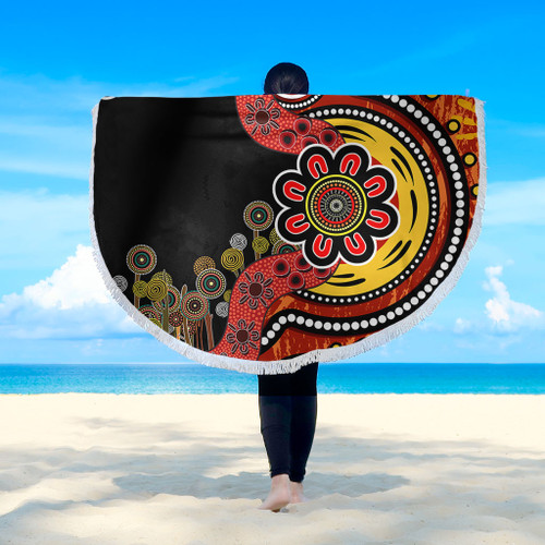 Australia Beach Blanket Aboriginal Indigenous Dot Painting Australia Beach Blanket Aboriginal Indigenous Dot Painting