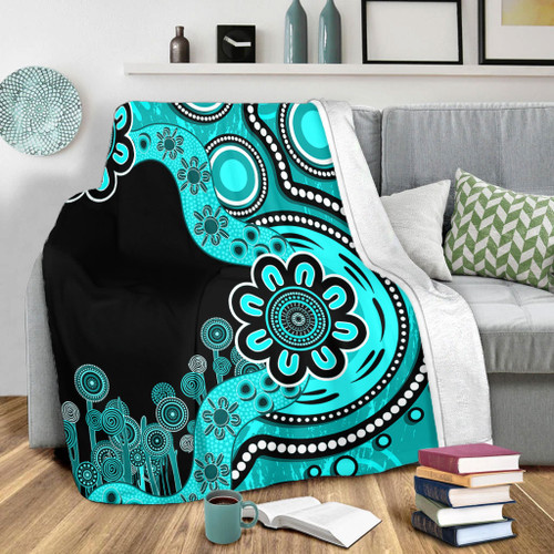 Australia Blanket Aboriginal Indigenous Dot Painting Turquoise Australia Blanket Aboriginal Indigenous Dot Painting Turquoise