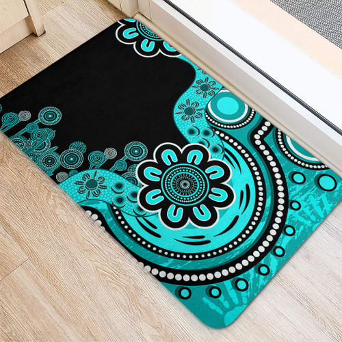 Australia Doormat Aboriginal Indigenous Dot Painting Turquoise Australia Doormat Aboriginal Indigenous Dot Painting Turquoise