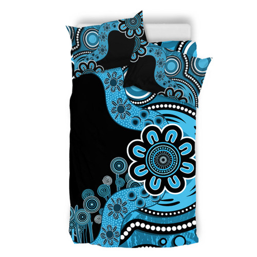 Australia Bedding Set Aboriginal Indigenous Dot Painting Blue