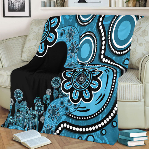 Australia Blanket Aboriginal Indigenous Dot Painting Blue