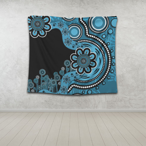 Australia Tapestry Aboriginal Indigenous Dot Painting Blue Australia Tapestry Aboriginal Indigenous Dot Painting Blue