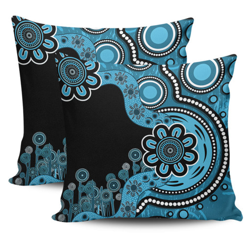 Australia Pillow Cases Aboriginal Indigenous Dot Painting Blue Australia Pillow Cases Aboriginal Indigenous Dot Painting Blue