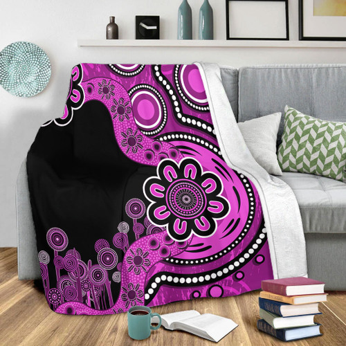 Australia Blanket Aboriginal Indigenous Dot Painting Pink