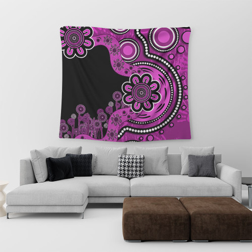 Australia Tapestry Aboriginal Indigenous Dot Painting Pink Australia Tapestry Aboriginal Indigenous Dot Painting Pink