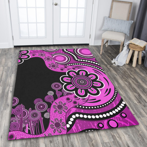 Australia Area Rug Aboriginal Indigenous Dot Painting Pink Australia Area Rug Aboriginal Indigenous Dot Painting Pink