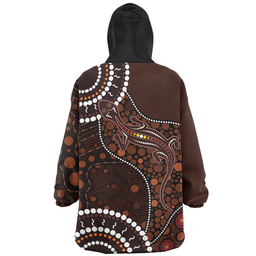 Australia Snug Hoodie Aboriginal Inspired Lizard With Dot Painting Pattern Australia Snug Hoodie Aboriginal Inspired Lizard With Dot Painting Pattern