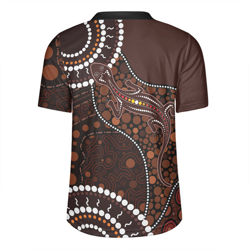 Australia Rugby Jersey Aboriginal Inspired Lizard With Dot Painting Pattern Australia Rugby Jersey Aboriginal Inspired Lizard With Dot Painting Pattern