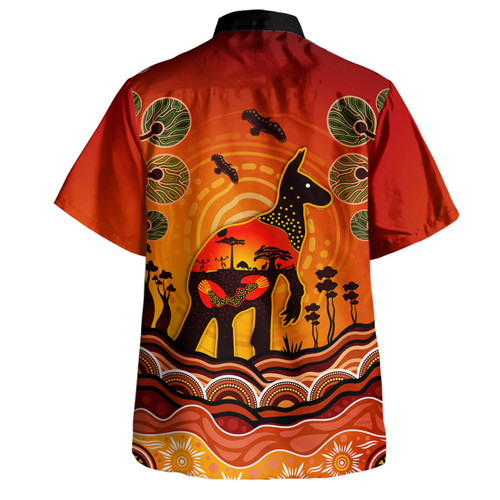 Australia Hawaiian Shirt Aboriginal Indigenous Kangaroo With Dot Painting Pattern Australia Hawaiian Shirt Aboriginal Indigenous Kangaroo With Dot Painting Pattern