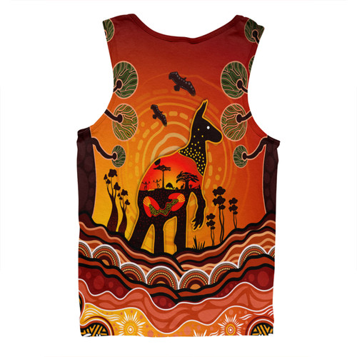 Australia Men Singlet Aboriginal Indigenous Kangaroo With Dot Painting Pattern Australia Men Singlet Aboriginal Indigenous Kangaroo With Dot Painting Pattern