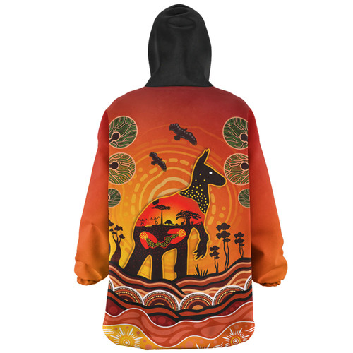 Australia Snug Hoodie Aboriginal Indigenous Kangaroo With Dot Painting Pattern Australia Snug Hoodie Aboriginal Indigenous Kangaroo With Dot Painting Pattern