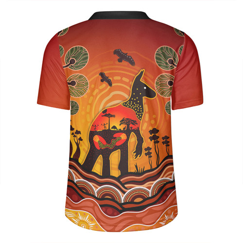 Australia Rugby Jersey Aboriginal Indigenous Kangaroo With Dot Painting Pattern Australia Rugby Jersey Aboriginal Indigenous Kangaroo With Dot Painting Pattern