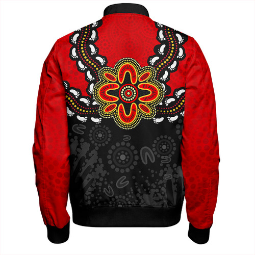 Australia Bomber Jacket Aboriginal Inspired Symbol Pattern Australia Bomber Jacket Aboriginal Inspired Symbol Pattern
