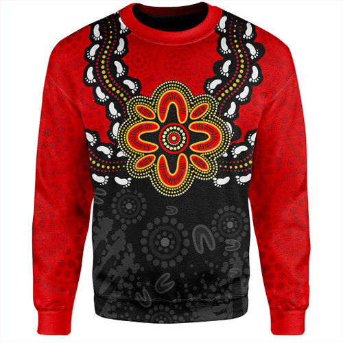 Australia Sweatshirt Aboriginal Inspired Symbol Pattern