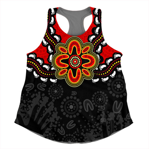 Australia Women Racerback Singlet Aboriginal Inspired Symbol Pattern