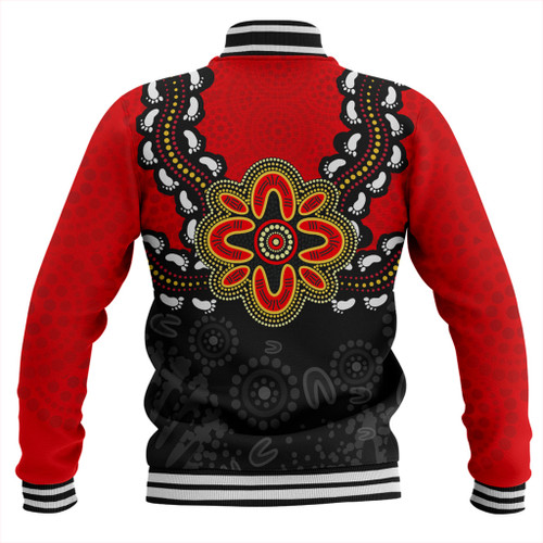 Australia Baseball Jacket Aboriginal Inspired Symbol Pattern Australia Baseball Jacket Aboriginal Inspired Symbol Pattern