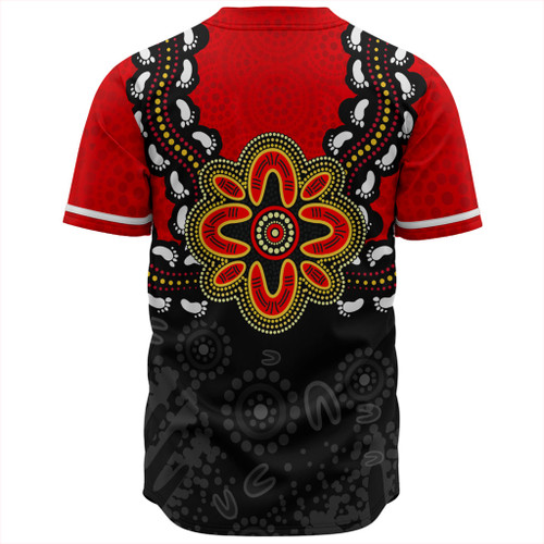 Australia Baseball Shirt Aboriginal Inspired Symbol Pattern Australia Baseball Shirt Aboriginal Inspired Symbol Pattern