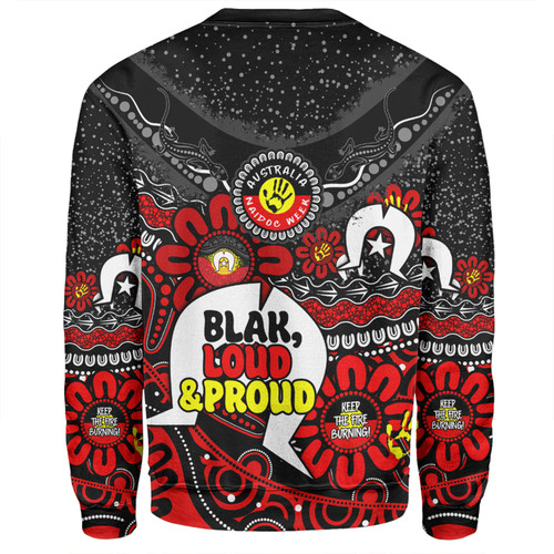 Australia Sweatshirt Naidoc Week Torres Strait Symbol With Aboriginal Pattern Inspired Black Australia Sweatshirt Naidoc Week Torres Strait Symbol With Aboriginal Pattern Inspired Black