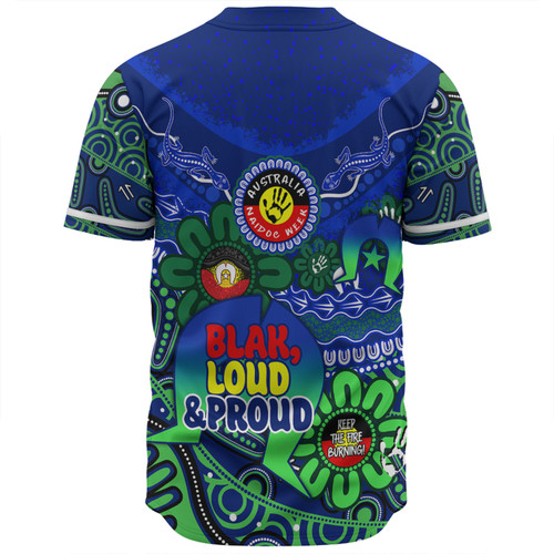 Australia Baseball Shirt Naidoc Week Torres Strait Symbol With Aboriginal Pattern Inspired Blue Australia Baseball Shirt Naidoc Week Torres Strait Symbol With Aboriginal Pattern Inspired Blue