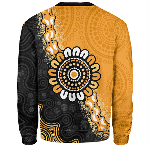 Australia Sweatshirt Aboriginal Indigenous Dot Painting Half People Setting Symbols