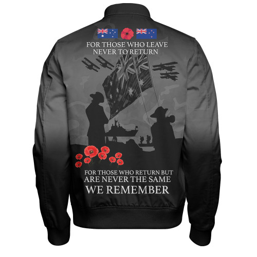 Australia Anzac Bomber Jacket Anzac Day Poppy Flowers Red Black Blue Australia Anzac Bomber Jacket Anzac Day Poppy Flowers Red Black Blue