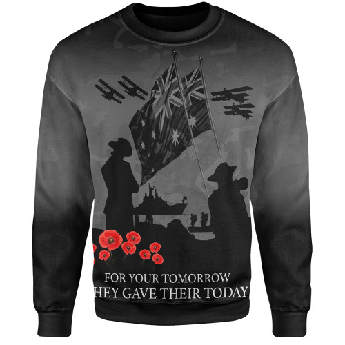 Australia Anzac Sweatshirt Anzac Day Poppy Flowers Red Black Blue Australia Anzac Sweatshirt Anzac Day Poppy Flowers Red Black Blue