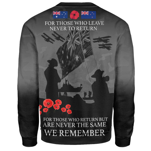 Australia Anzac Sweatshirt Anzac Day Poppy Flowers Red Black Blue Australia Anzac Sweatshirt Anzac Day Poppy Flowers Red Black Blue