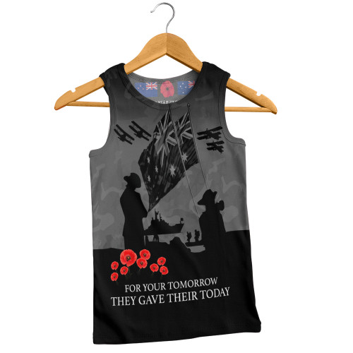 Australia Anzac Men Singlet Anzac Day Poppy Flowers Red Black Blue Australia Anzac Men Singlet Anzac Day Poppy Flowers Red Black Blue