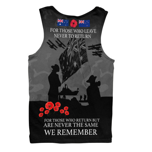 Australia Anzac Men Singlet Anzac Day Poppy Flowers Red Black Blue Australia Anzac Men Singlet Anzac Day Poppy Flowers Red Black Blue