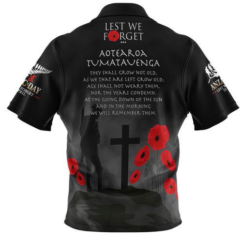 New Zealand Anzac Polo Shirt - Australia Remember Black2 New Zealand Anzac Polo Shirt - Australia Remember Black2
