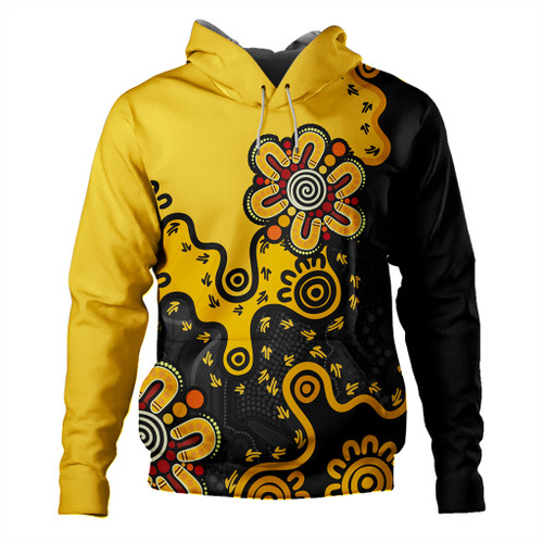 Australia Hoodie Aboriginal Style Of Background Yellow