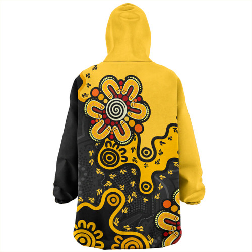 Australia Snug Hoodie Aboriginal Style Of Background Yellow Australia Snug Hoodie Aboriginal Style Of Background Yellow