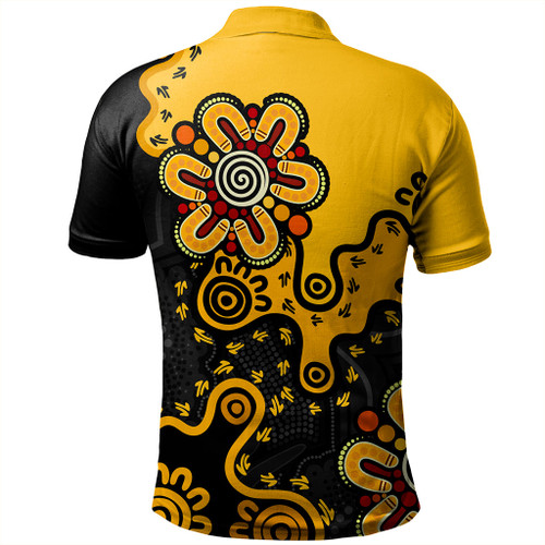 Australia Polo Shirt Aboriginal Style Of Background Yellow Australia Polo Shirt Aboriginal Style Of Background Yellow