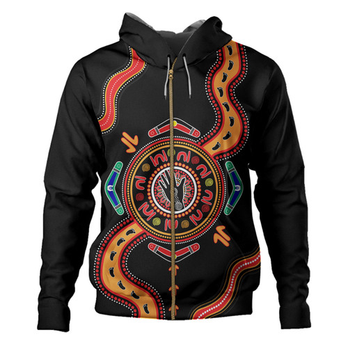 Australia Hoodie Aboriginal Inspired Meeting Place Style Of Dot Painting Australia Hoodie Aboriginal Inspired Meeting Place Style Of Dot Painting