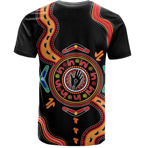 Australia T-Shirt Aboriginal Inspired Meeting Place Style Of Dot Painting Australia T-Shirt Aboriginal Inspired Meeting Place Style Of Dot Painting