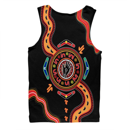 Australia Men Singlet Aboriginal Inspired Meeting Place Style Of Dot Painting Australia Men Singlet Aboriginal Inspired Meeting Place Style Of Dot Painting