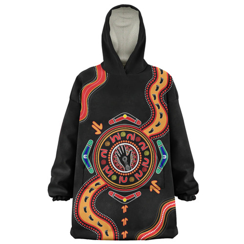 Australia Snug Hoodie Aboriginal Inspired Meeting Place Style Of Dot Painting