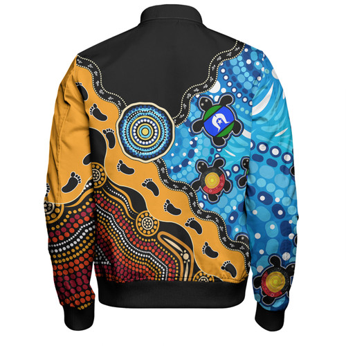 Australia Bomber Jacket Aboriginal Inspired River And Land Style Of Dot Painting Australia Bomber Jacket Aboriginal Inspired River And Land Style Of Dot Painting