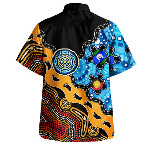 Australia Hawaiian Shirt Aboriginal Inspired River And Land Style Of Dot Painting Australia Hawaiian Shirt Aboriginal Inspired River And Land Style Of Dot Painting
