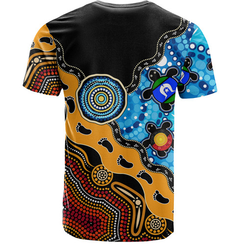 Australia T-Shirt Aboriginal Inspired River And Land Style Of Dot Painting Australia T-Shirt Aboriginal Inspired River And Land Style Of Dot Painting