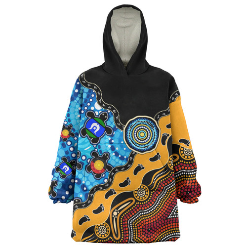 Australia Snug Hoodie Aboriginal Inspired River And Land Style Of Dot Painting