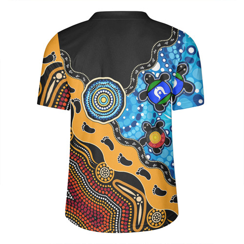 Australia Rugby Jersey Aboriginal Inspired River And Land Style Of Dot Painting