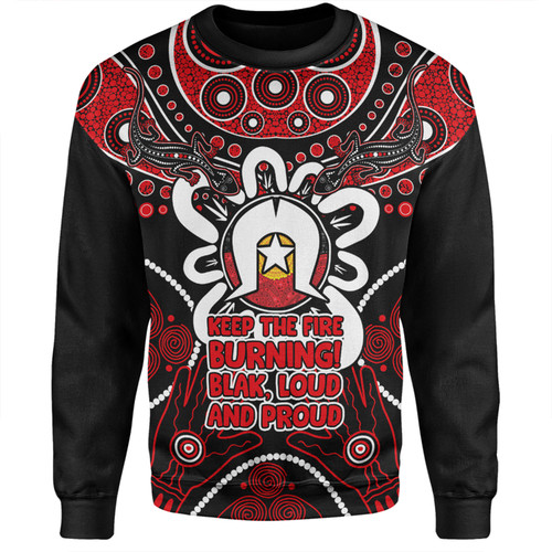 Australia Sweatshirt Naidoc Week Aboriginal Inspired Dot Art Painting And Aussie Lizard