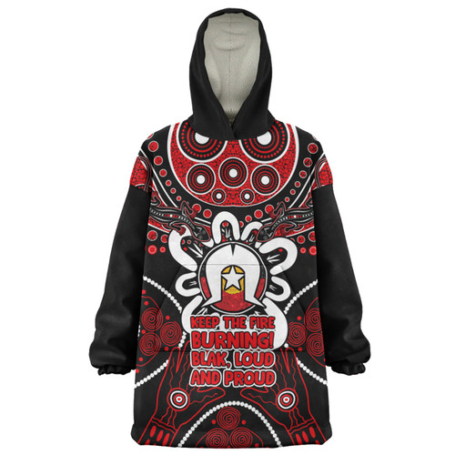 Australia Snug Hoodie Naidoc Week Aboriginal Inspired Dot Art Painting And Aussie Lizard